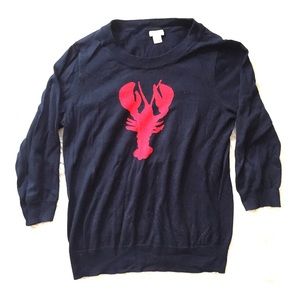 Jcrew lobster sweater, 3/4 length sleeves (1 available)